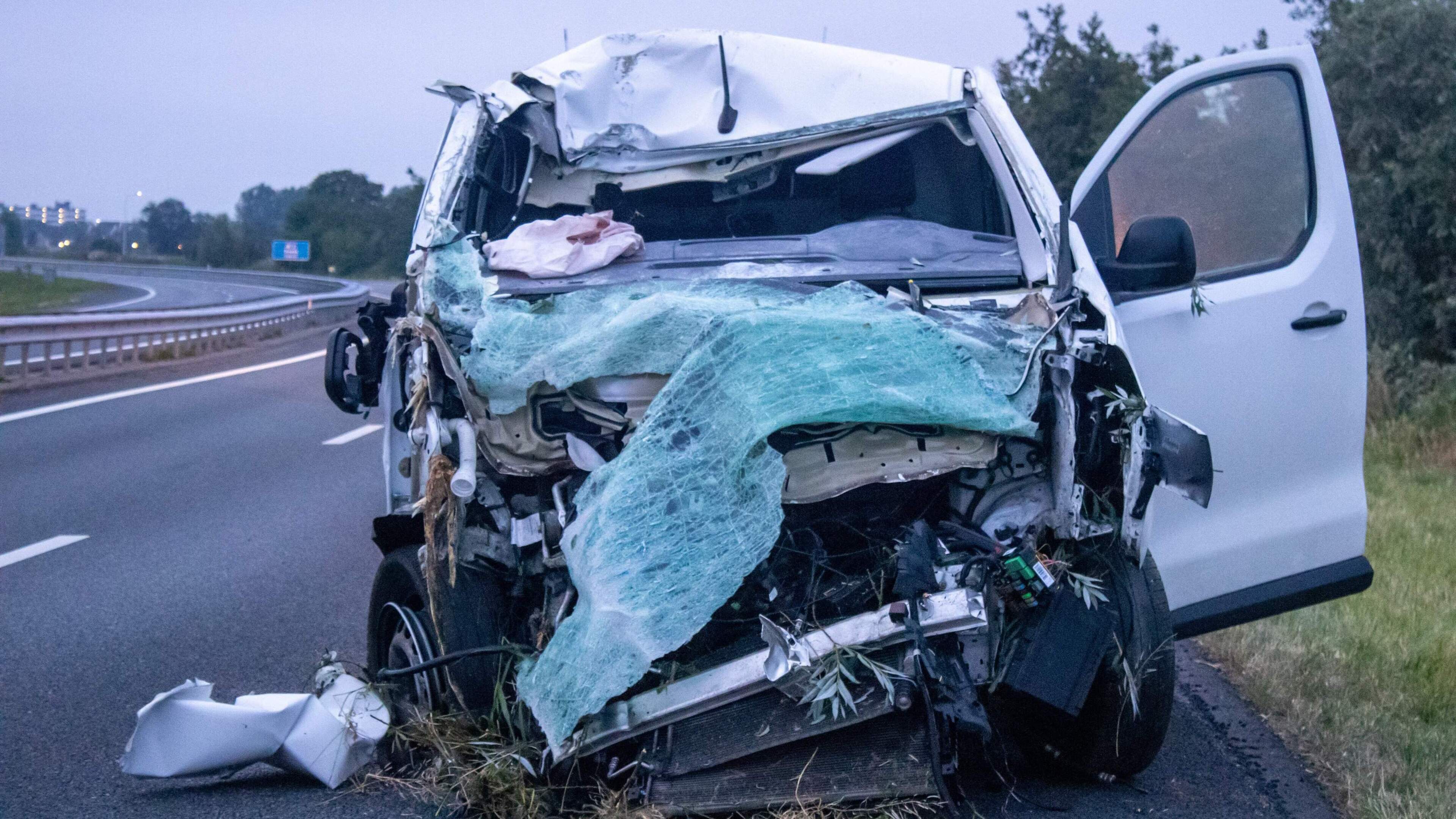 Bestuurder ramt boom in Sneek en wordt aangehouden & grote zoekactie naar fietser bij Boarnwert