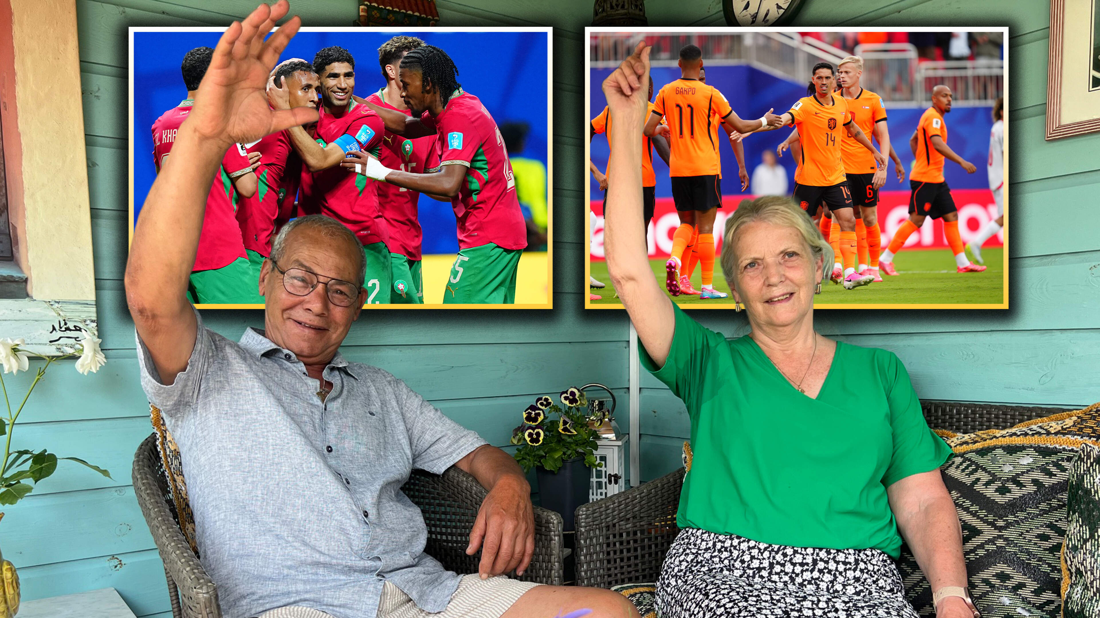 Mohammed (76) en Mattie (75) kijken uit naar de wedstrijd van hun leven: ‘Ik ben voor beide, maar gu